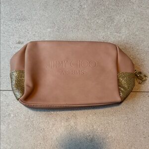 Jimmy Choo Blush and Gold Pouch